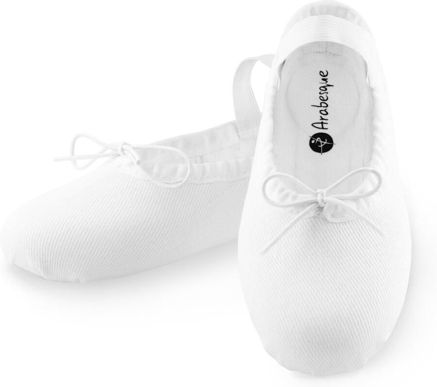 Arabesque Cinderella Jongeren balletschoenen Wit Canvas Splitzool