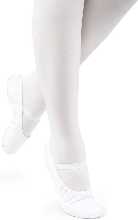 Arabesque Cinderella Jongeren balletschoenen Wit Canvas Splitzool