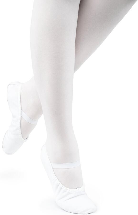 Arabesque Cinderella Kinder balletschoenen Wit Canvas Splitzool