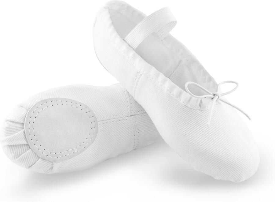 Arabesque Cinderella Kinder balletschoenen Wit Canvas Splitzool