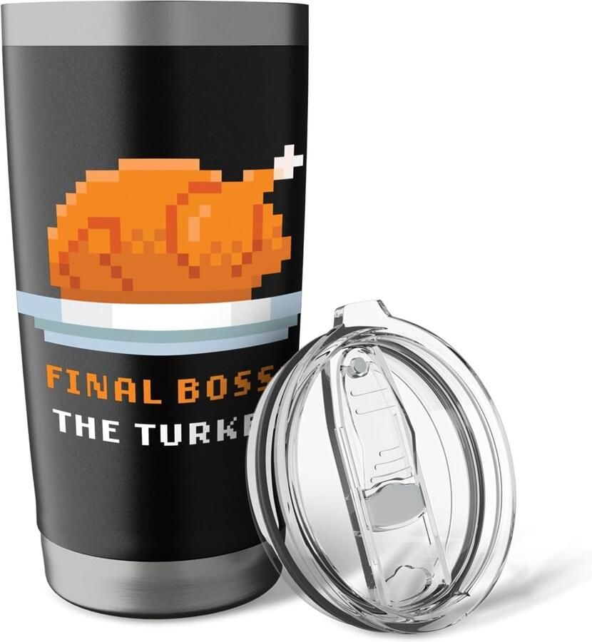Arcade Pixelated Game Thanksgiving: Eindbaas Kalkoen Thermobeker