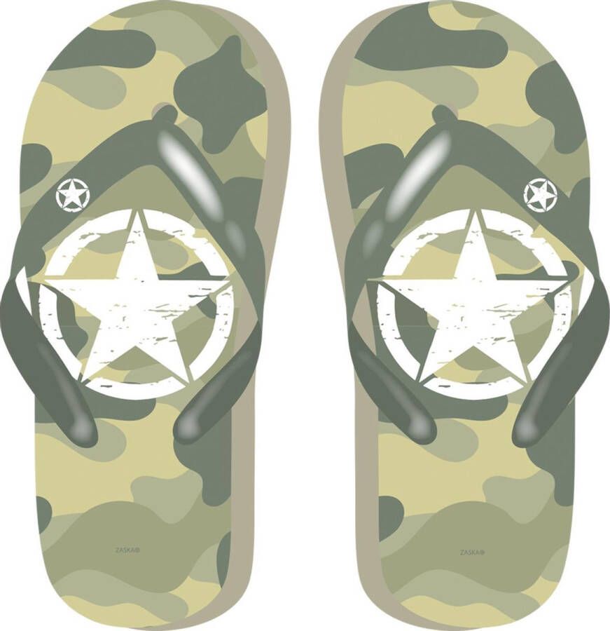 Arditex Teenslippers Military Junior Lichtgroen