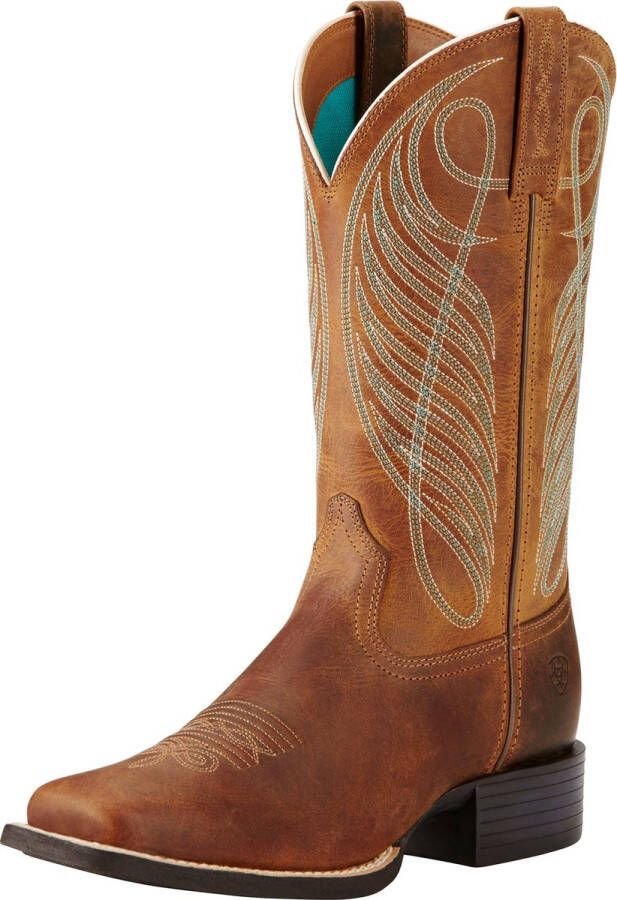 Ariat Round Up Square Toe Western Boots Rijlaarzen B Powder Brown