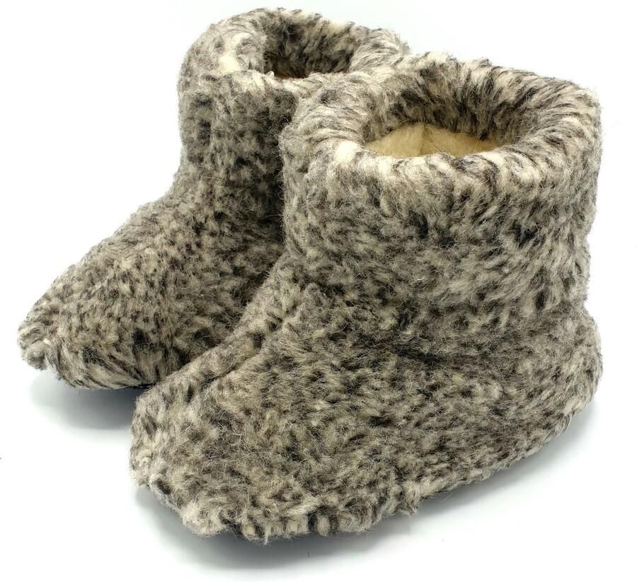 ARIESZZZ Wollen Sloffen Dames Grijs Unisex AntiSlip