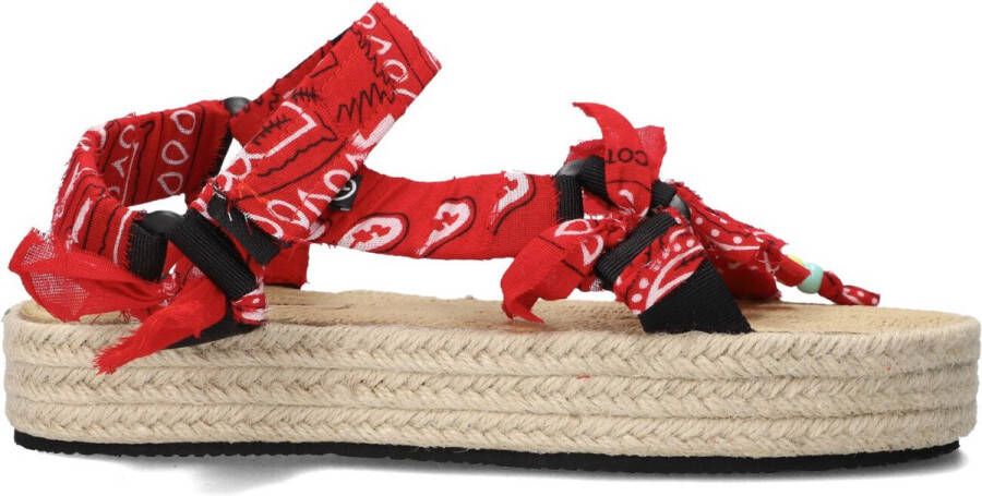 ARIZONA LOVE Dames Trekky Raffia Maat: 39 Materiaal: Textiel Kleur: Rood