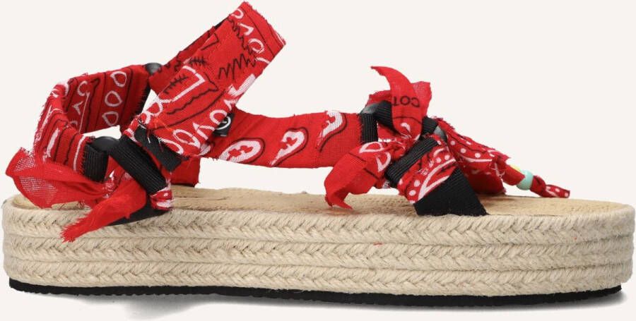 ARIZONA LOVE Dames Trekky Raffia Maat: 38 Materiaal: Textiel Kleur: Rood - Foto 2