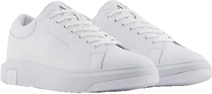 Armani Exchange Witte leren lage sneakers met logo detail White Heren - Foto 4