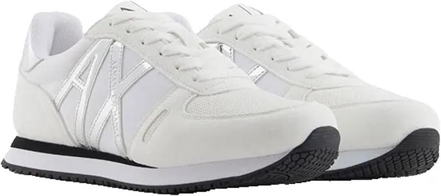 Armani Exchange Sneaker met contrastgarnering in metallic