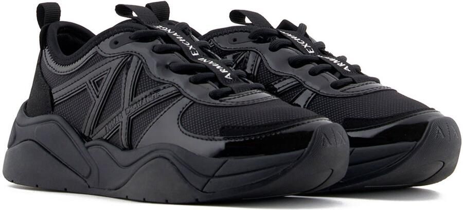 Armani Exchange Zwarte Sneakers voor een Stijlvolle Look