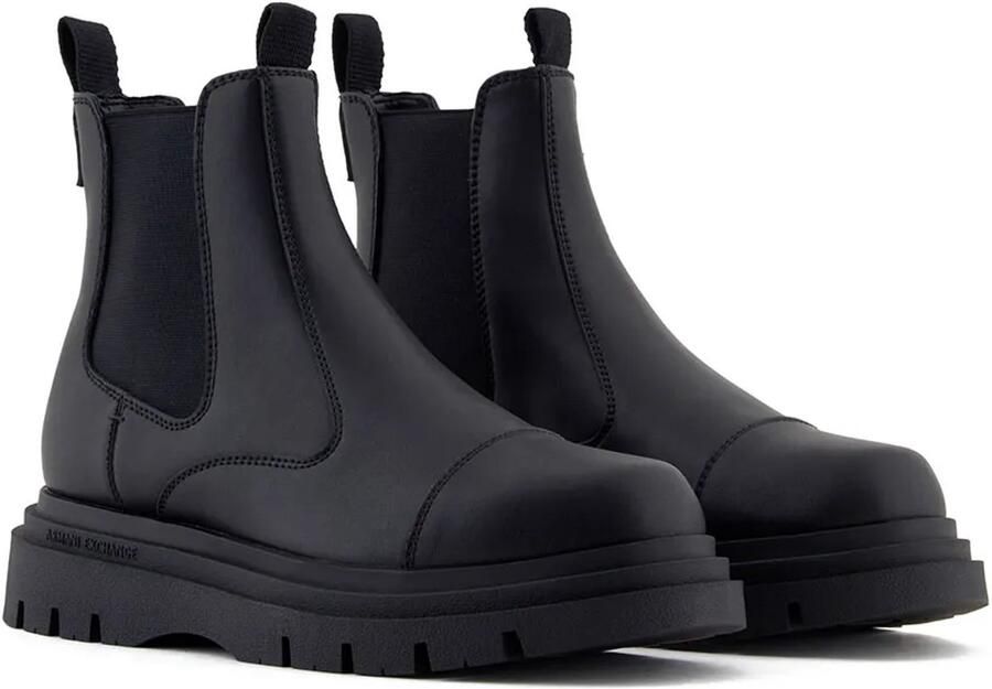 Armani Exchange Chelsea boots van echt leer model 'ANGRY ACTION'