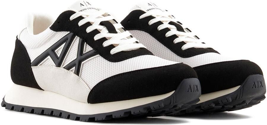 Armani Exchange Witte Logo Sneakers Eco-Suede Mesh Nylon - Foto 2