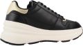 Armani Exchange Sneakers met metallic details en rubberen zool - Zwart