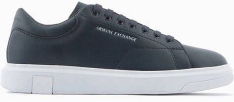 Armani Exchange Blauwe Leren Sportieve Sneakers met Rubberen Zool Blue Heren