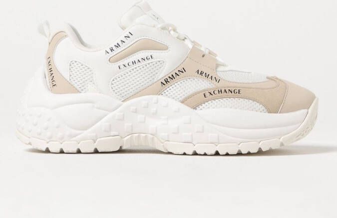 Armani Exchange Beige Rubberen Zool Damessneakers Beige Dames