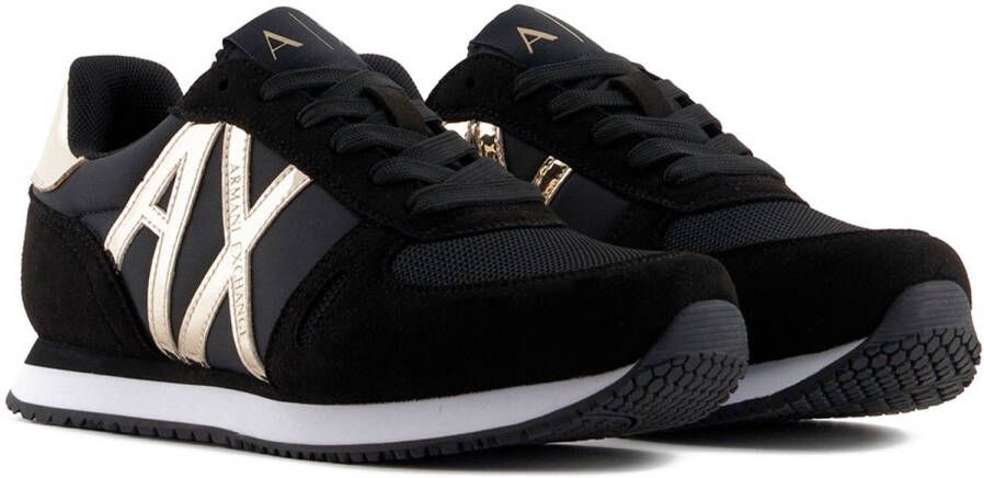 Armani Exchange Zwarte Sneakers Merklogo Rubberen Zool Black Dames - Foto 2
