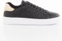 Armani Exchange Zwarte Leren Geometrisch Patroon Sneakers Black Dames - Thumbnail 1