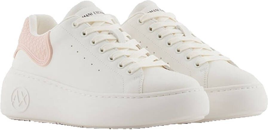 Armani Exchange Platform Leather Sneakers Wo Pink