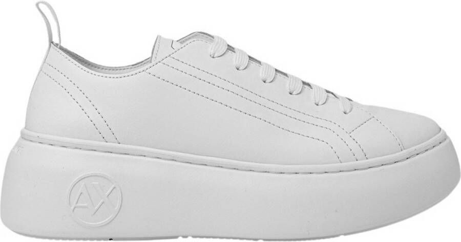 Armani Exchange Witte Leren Sneakers Lente Zomer Collectie White Dames