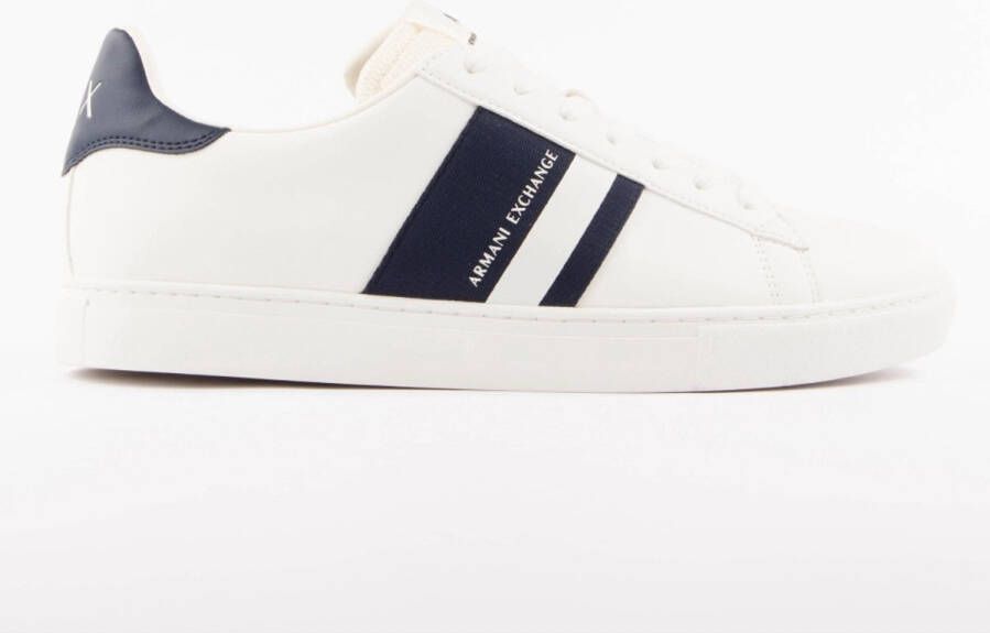 Armani Exchange Blauwe Veterschoenen met Rubberen Zool White Heren