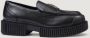 Armani Exchange Zwarte leren mocassin lente zomer collectie Black Dames - Thumbnail 1