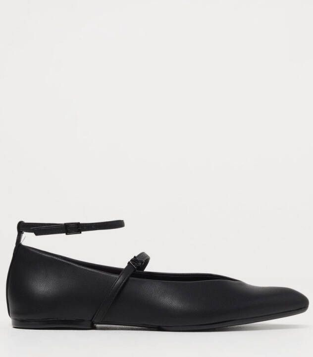 Armani Exchange Zwarte Leren Instappers Black Dames