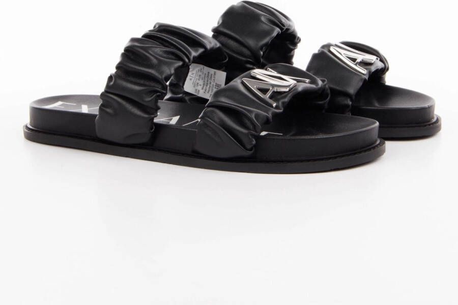 Ar i Exchange Gerimpelde Zilveren Sandalen Black