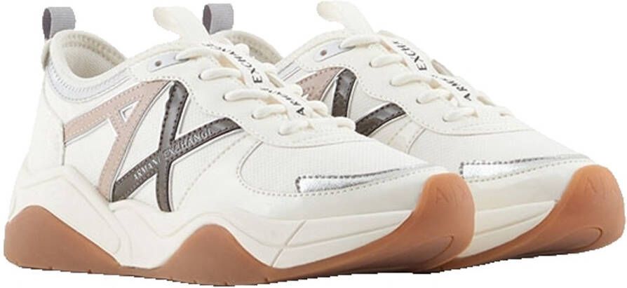 Armani Exchange Dames Sneaker Wit Textiel Synthetisch