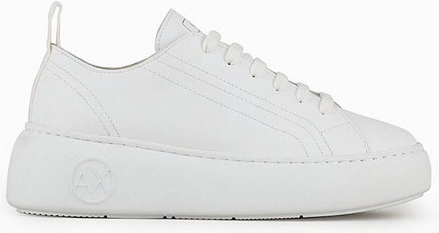 Armani Exchange Witte Leren Sneakers Lente Zomer Collectie White Dames