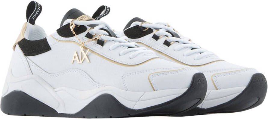 Emporio Armani Sneakers met contrastprofielen White Dames