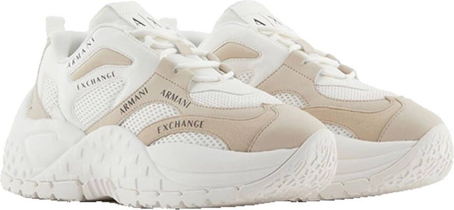 Armani Exchange Beige Rubberen Zool Damessneakers Beige Dames