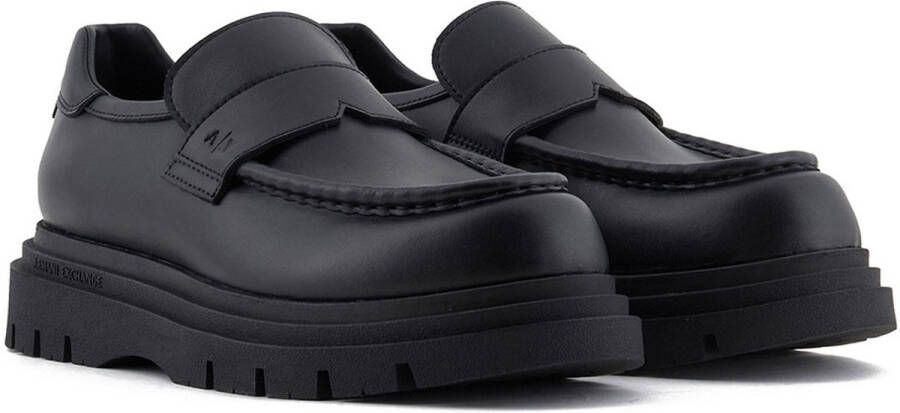Armani Exchange Penny loafers van leer met schachtbrug model 'Angry'