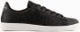 Armani Exchange Zwarte lage profiel sneakers met reliëf logo print Zwart Heren - Thumbnail 5