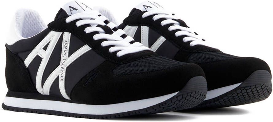 Armani Exchange Zwarte en witte hardloopschoenen Xux017 Xcc68 K489 Black Heren