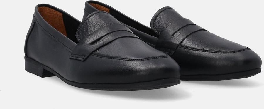 Venezia Zwarte mocassins van echt leer Bandje op de wreef