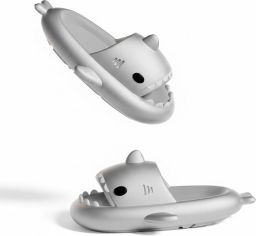 Arvida Silver Shark Slides Haaien Slippers Badslippers Unisex Metallic Zilver Trend