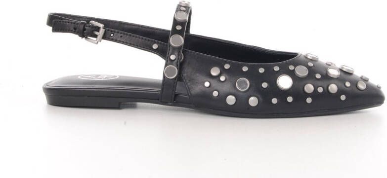 Ash Brenda Black Slingback Ballet Flat Shoe in zwart