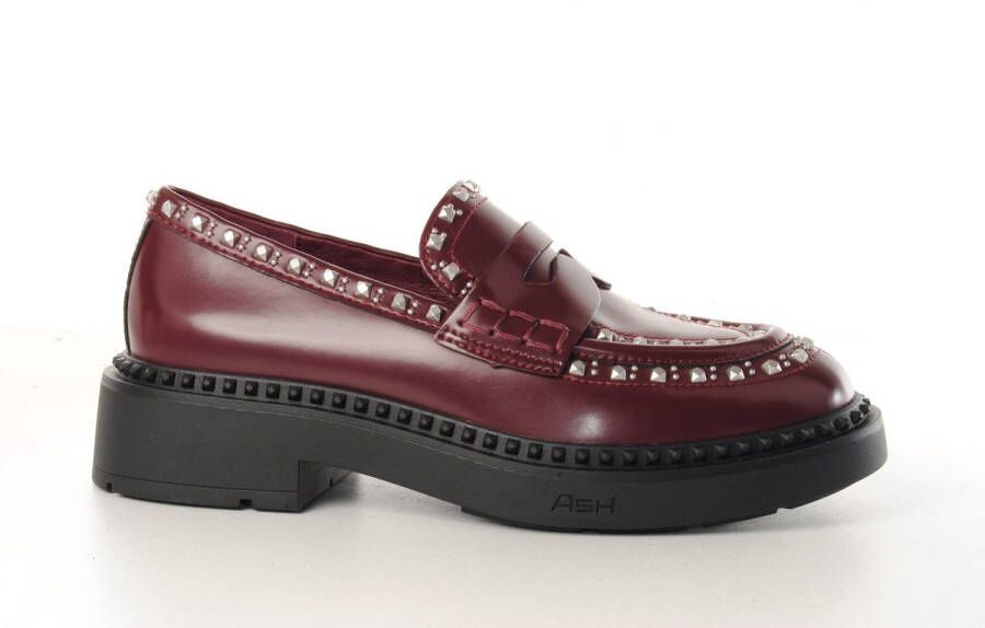 ASH Italia dames loafer Mikka gepollierd leder bordo