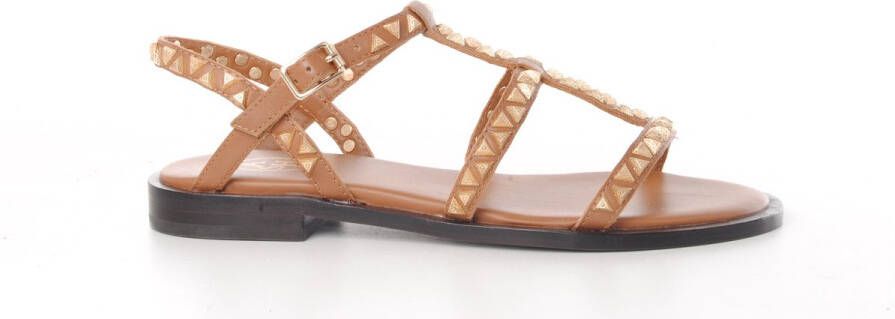 ASH Italia dames sandaal Polinesia naturel leder met gouden studs