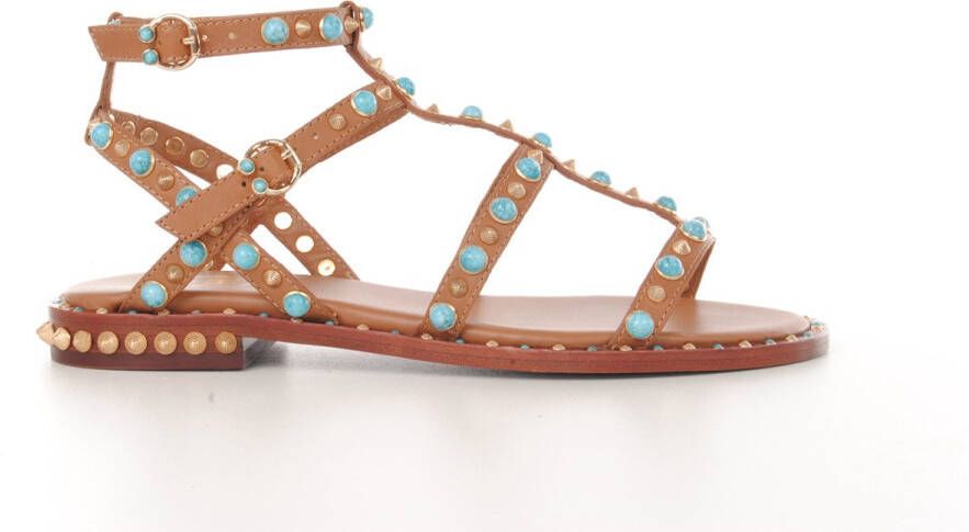 Ash Bruine Leren Sandalen met Studs Brown Dames