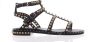 Ash Zwarte Leren Sandaal met Gouden Studs Black Dames - Thumbnail 12