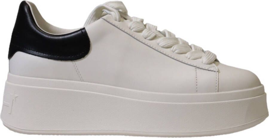 Ash Witte Leren Sneakers met Contrasterende Hiel White Dames