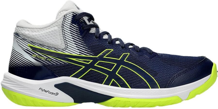 ASICS Beyond FF Badmintonschoenen Wit Blauw Geel