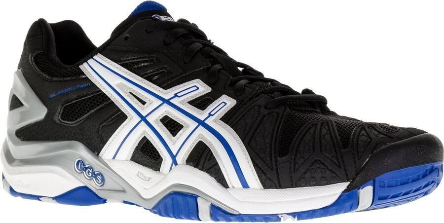 ASICS Gel-Resolution 5 Tennisschoenen Mannen zwart wit blauw