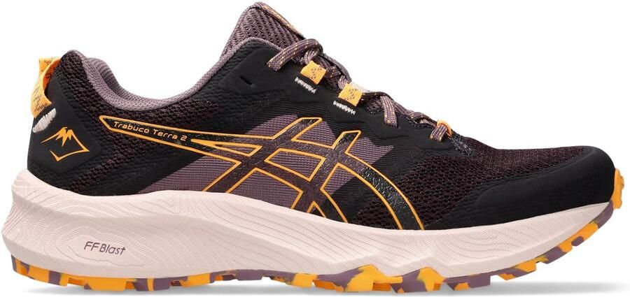 ASICS Trabuco Terra 2 Dark Aubergine Stadium Orange Paars Oranje Trabuco Trailrunning Dames Trailrunningschoenen voor Vrouwen
