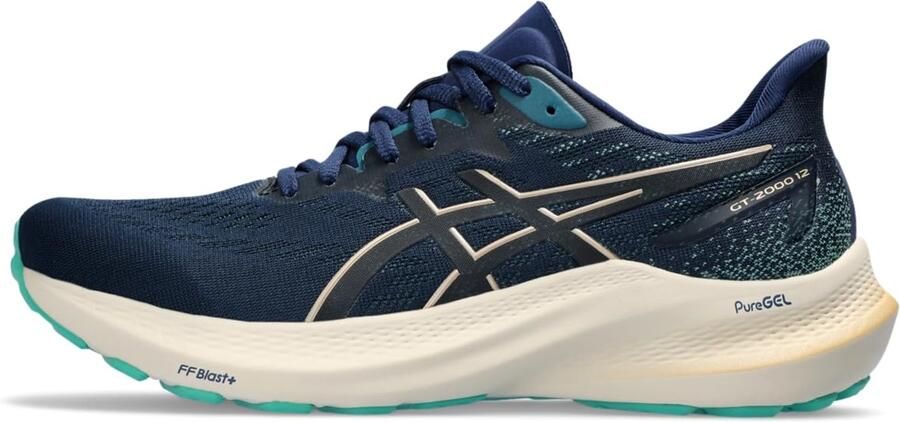 ASICS GT-2000 12 W Hardloopschoenen Blauw Champagne