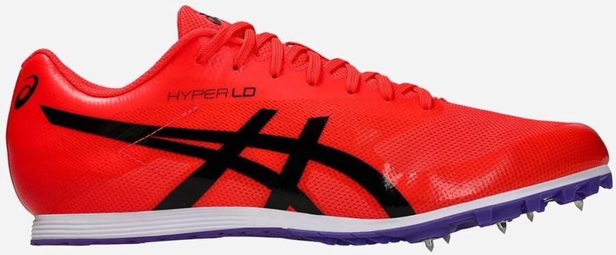 ASICS Hyper LD 6 Spikes Hardloopschoenen Flash Rood Zwart