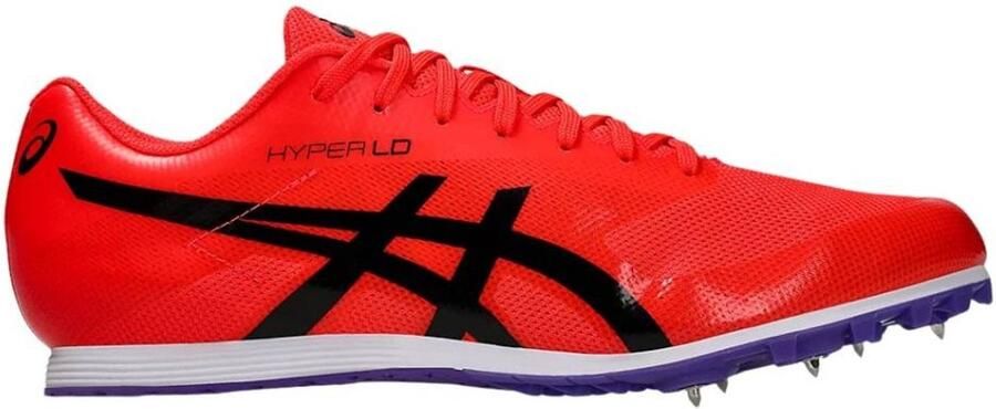 ASICS Hyper LD 6 Spikes Hardloopschoenen Flash Rood Zwart