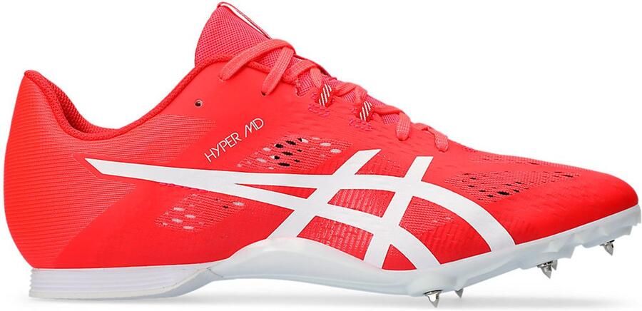 ASICS Hyper MD8 Hardloopschoenen met Spikes Wit Rood