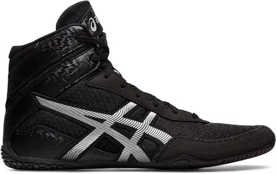 ASICS Matcontrol 3 Zwarte Worstelschoenen Voor MMA en BJJ Elastisch Ontwerp