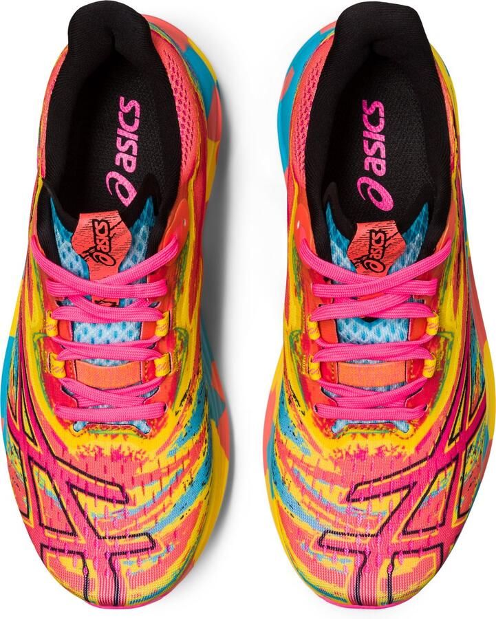 ASICS Noosa Tri 15 Hardloopschoenen Aquarium Vibrant Yellow Blauw Geel Roze Noosa Hardlopen Dames
